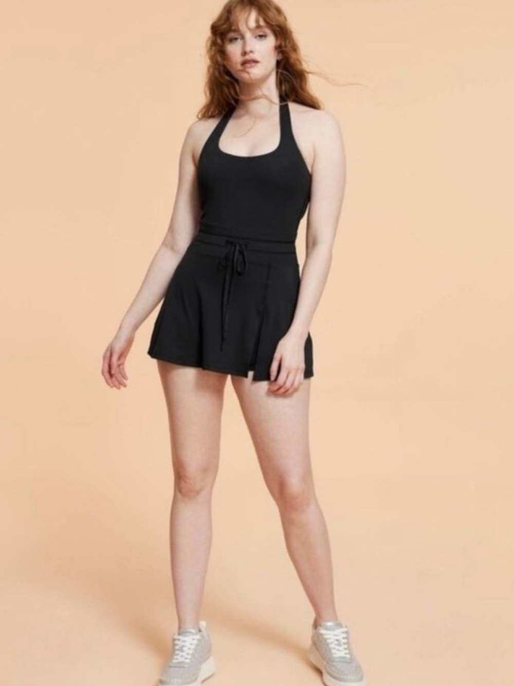 Black Women's Drawstring Skort Shorts - Classic Active Style